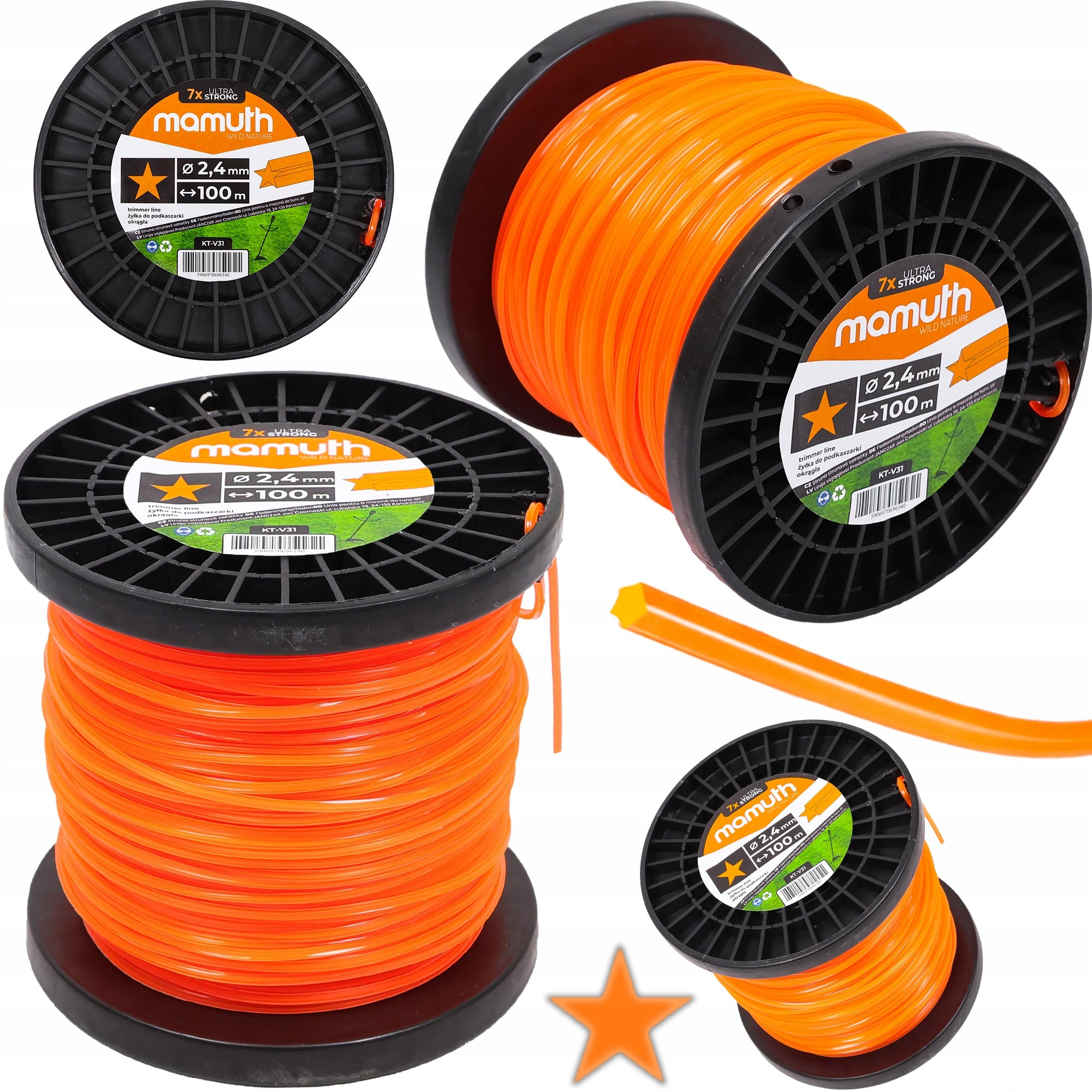 TRIMMER SCYTHE FISHING LINE STAR 2,4mm 100M NAC PARKSIDE Universal