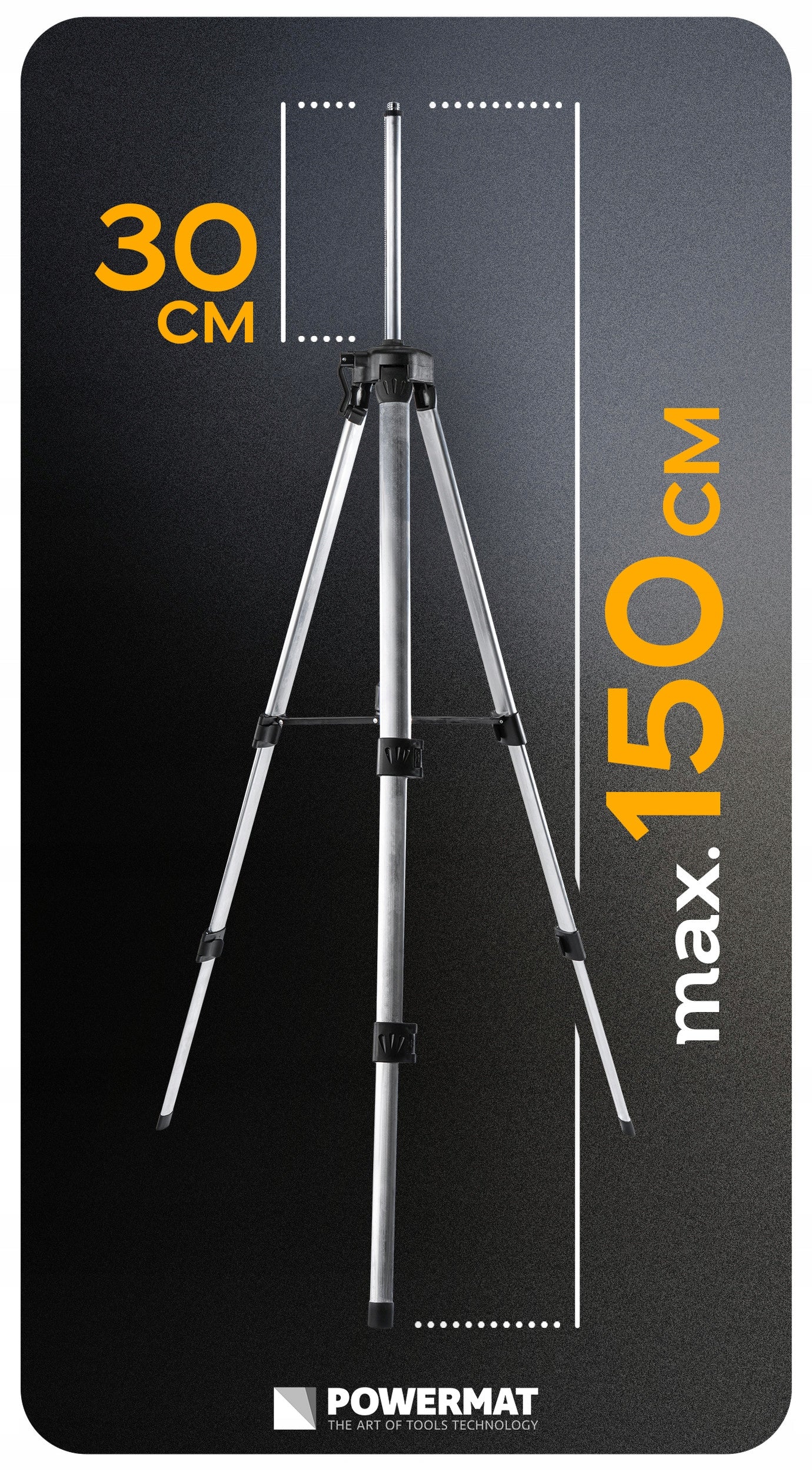 TRIPOD FOR LASER LEVEL TRIPOD FOR LASER TRIPOD 52-150CM THREAD 5/8" Weight 0.75 kg