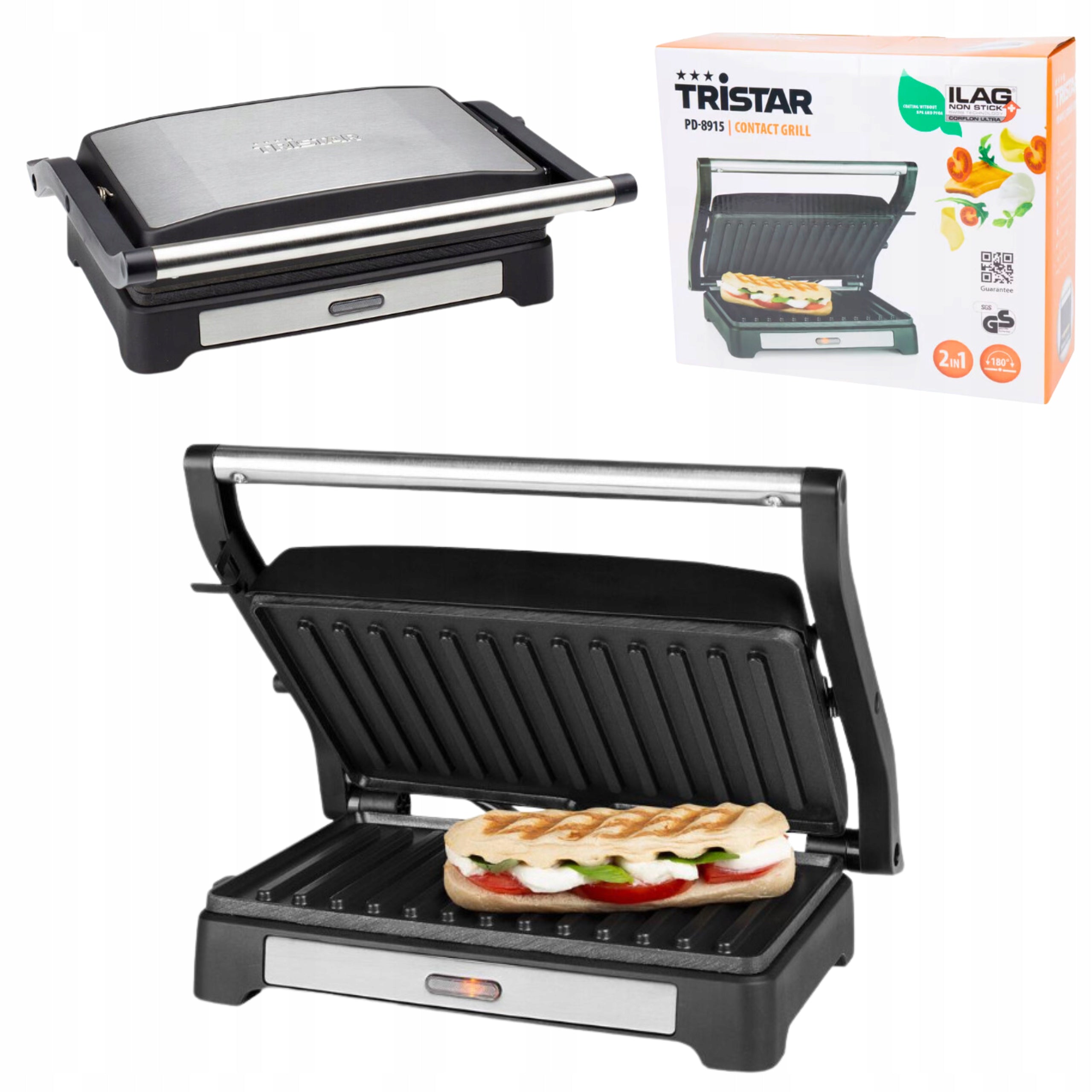 TRISTAR ELECTRIC GRILL TOASTER PANINI TOAST BURGERS TOASTER OVEN 1000W