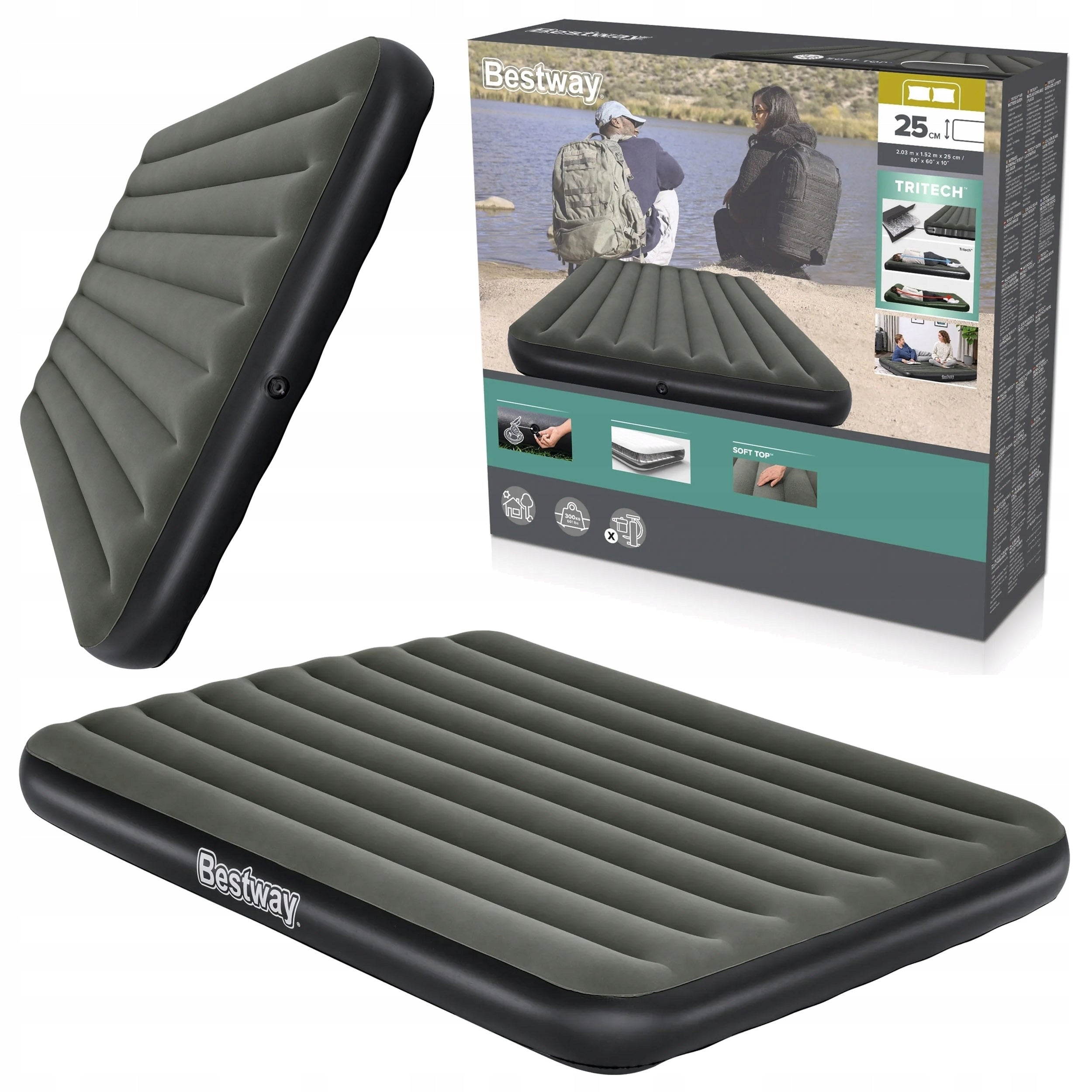 TRITECH DOUBLE INFLATABLE MATTRESS 203x152x25cm 6713N BESTWAY