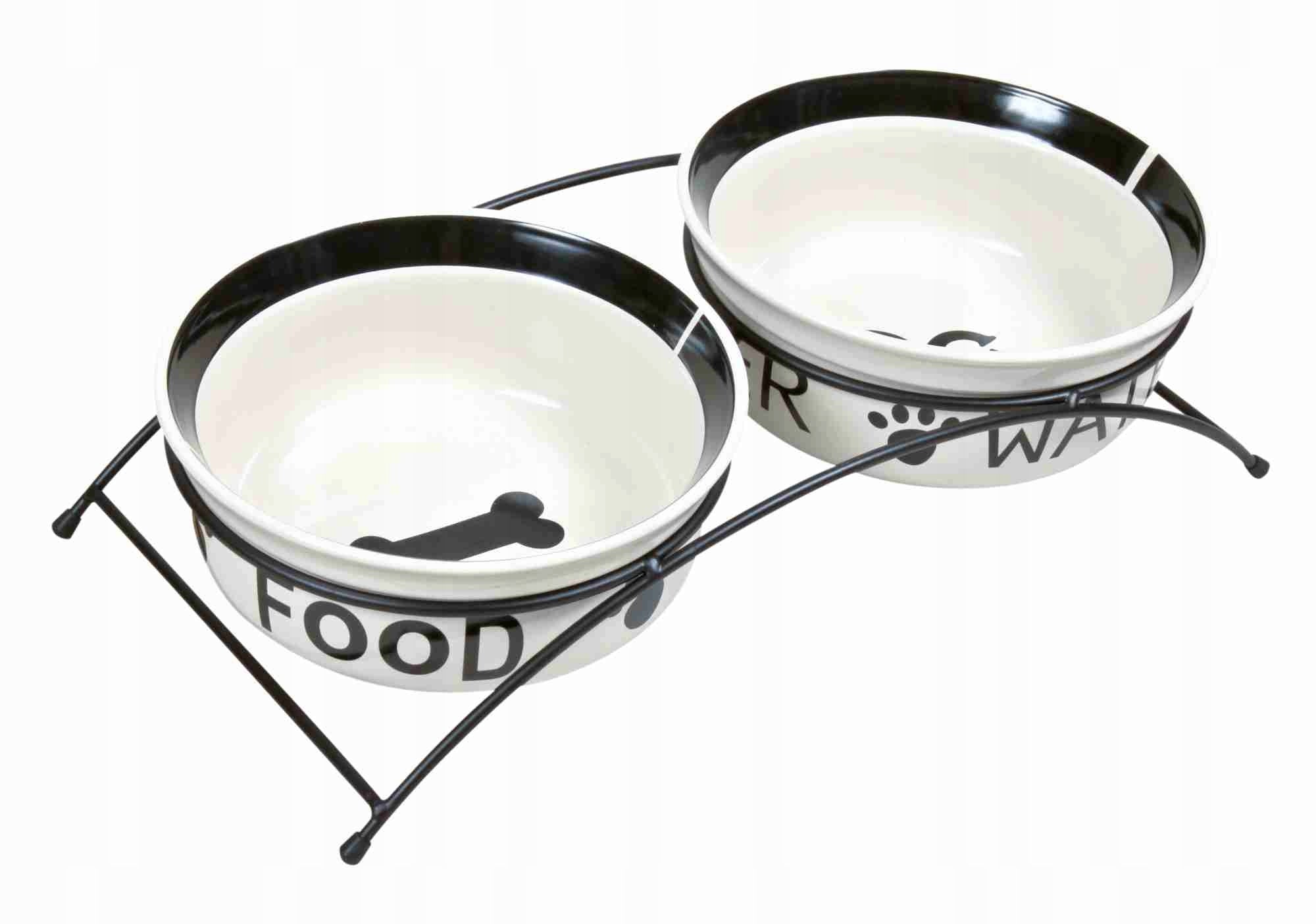 TRIXIE Ceramic Bowls On Stand For Dog 2x1,6L Color white