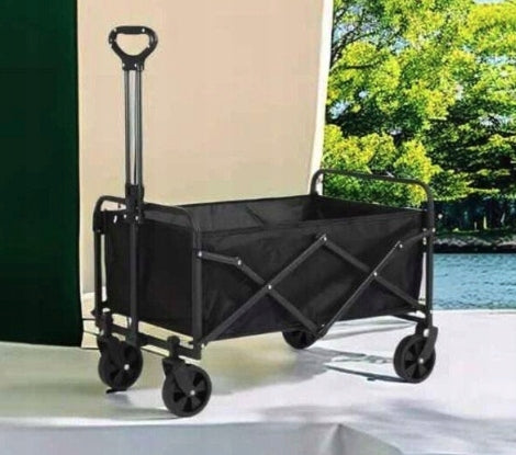 TROLLEY ON WHEELS TRANSPORT TOURIST LARGE TRAILER CAMPING BEACH Packaging status original
