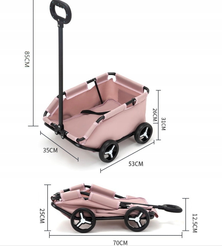 TROLLEY TRANSPORTER FOR DOG OR CAT ON WHEELS BLACK Maximum animal weight 25 kg