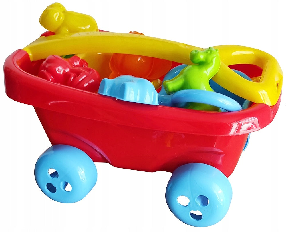 TROLLEY WHEELBARROW FOR SAND + MOLDS FOR BABY PL CH Brand no brand
