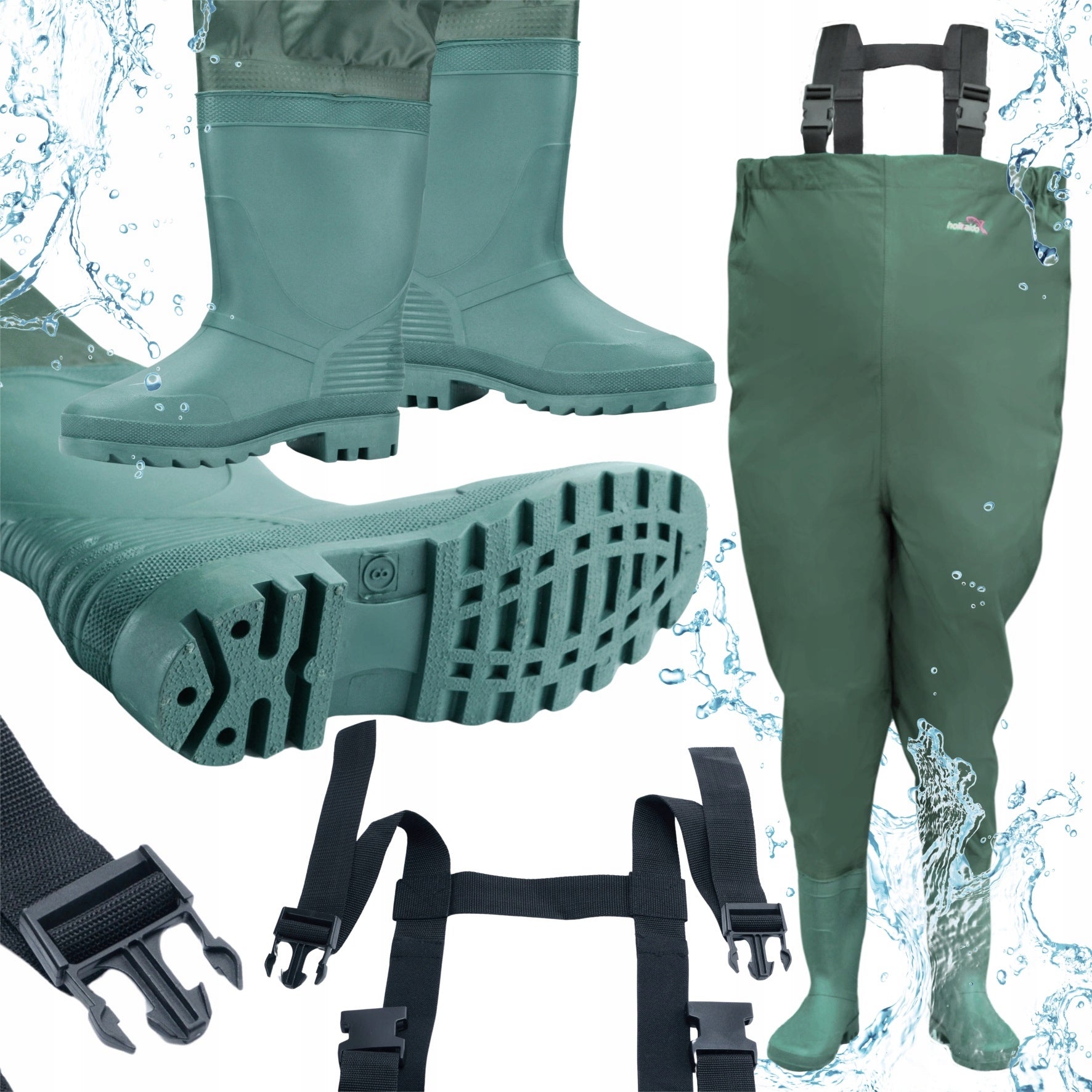 TROUSERS FISHING WADERS SUSPENDERS HOKKAIDO WATERPROOF PANTS SIZE 41