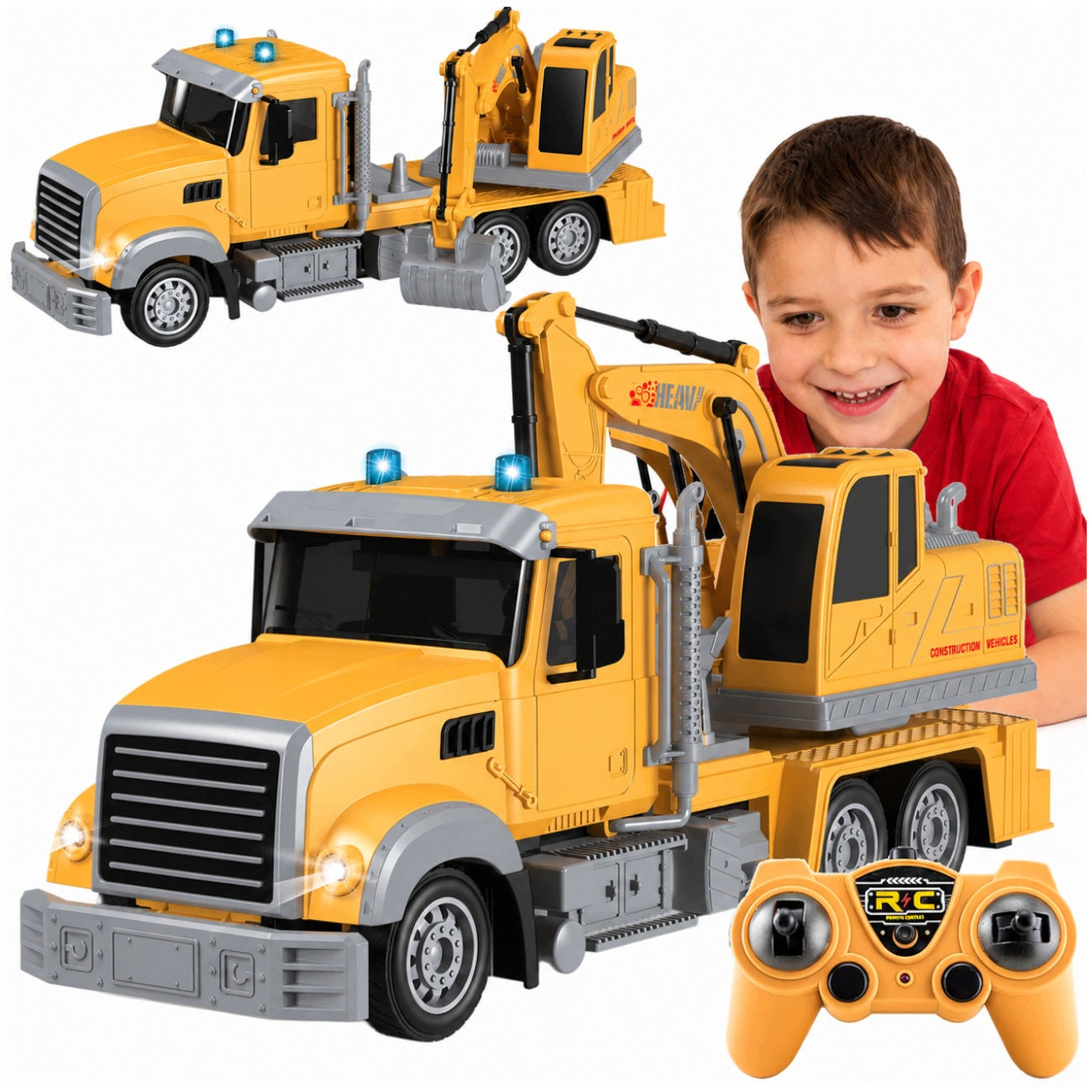 TRUCK EXCAVATOR REMOTE CONTROLLED AUTO RC CONSTRUCTION VEHICLE 2,4 LED