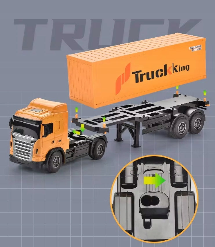 TRUCK WITH SEMI-TRAILER TRACTOR SADDLE LIGHTS Remote Controlled 55cm RC Manufacturer code 5523