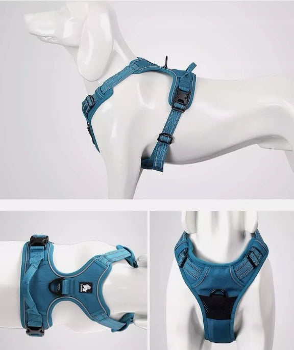TRUELOVE EASY WALK DOG HARNESS STRONG DURABLE REFLECTIVE BLUE M Color blue