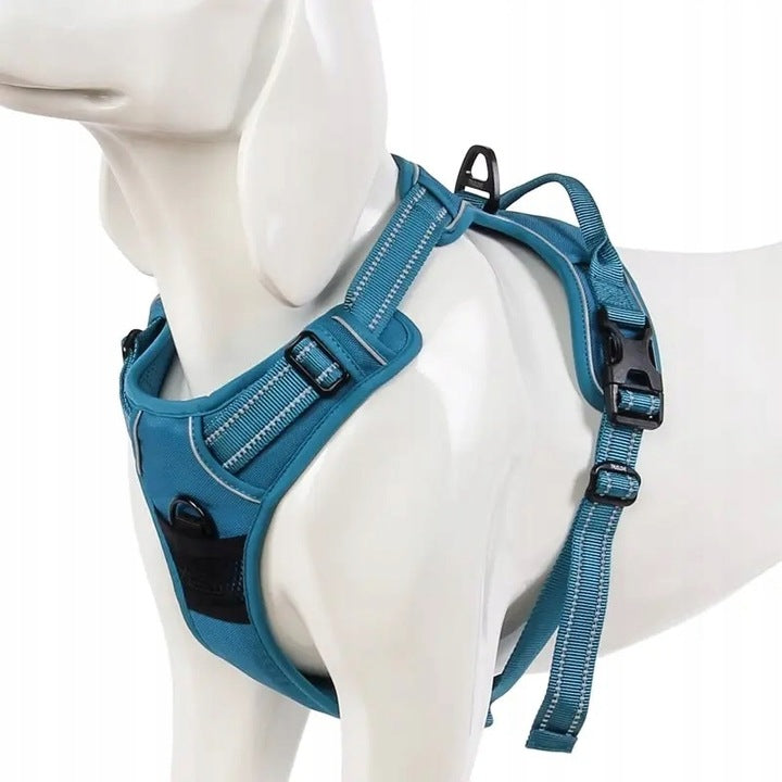TRUELOVE EASY WALK DOG HARNESS STRONG DURABLE REFLECTIVE BLUE M Kind training / easy walk