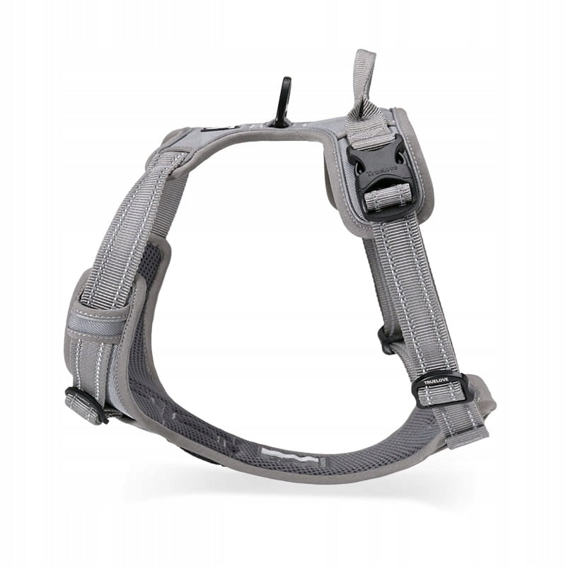 TRUELOVE EASY WALK DOG HARNESS STRONG DURABLE REFLECTIVE GREY M Brand Truelove