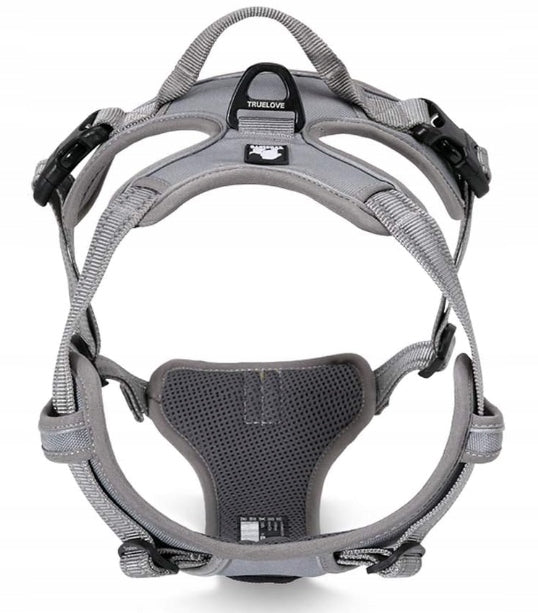 TRUELOVE EASY WALK DOG HARNESS STRONG DURABLE REFLECTIVE GREY M Kind training / easy walk