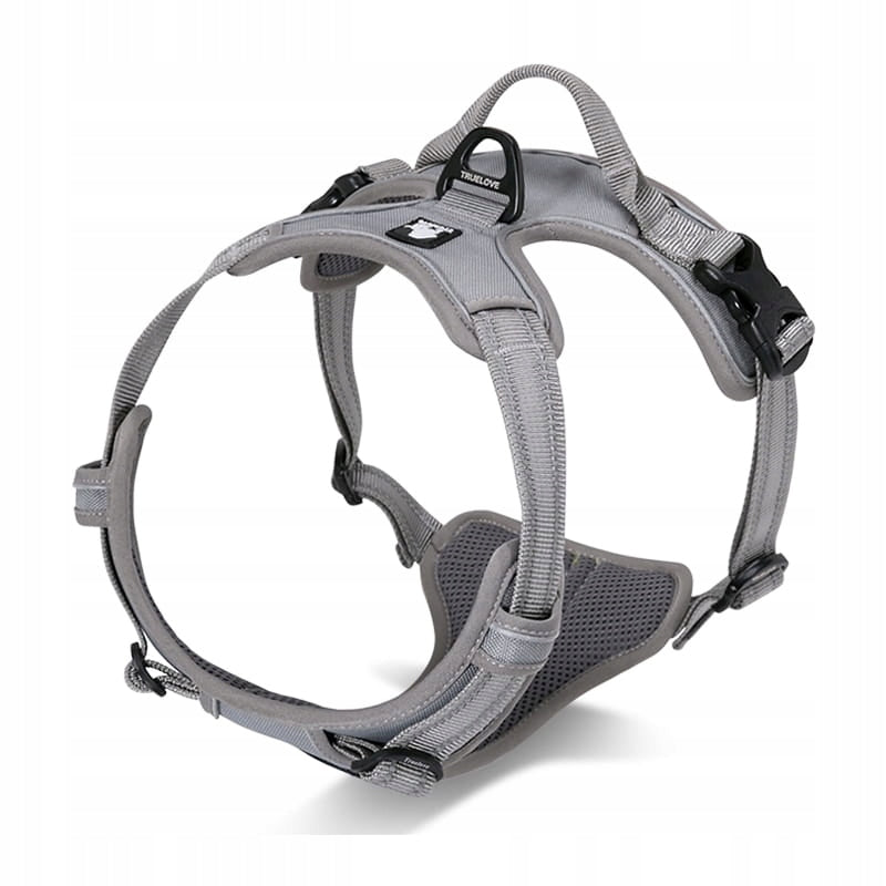 TRUELOVE EASY WALK DOG HARNESS STRONG DURABLE REFLECTIVE GREY M