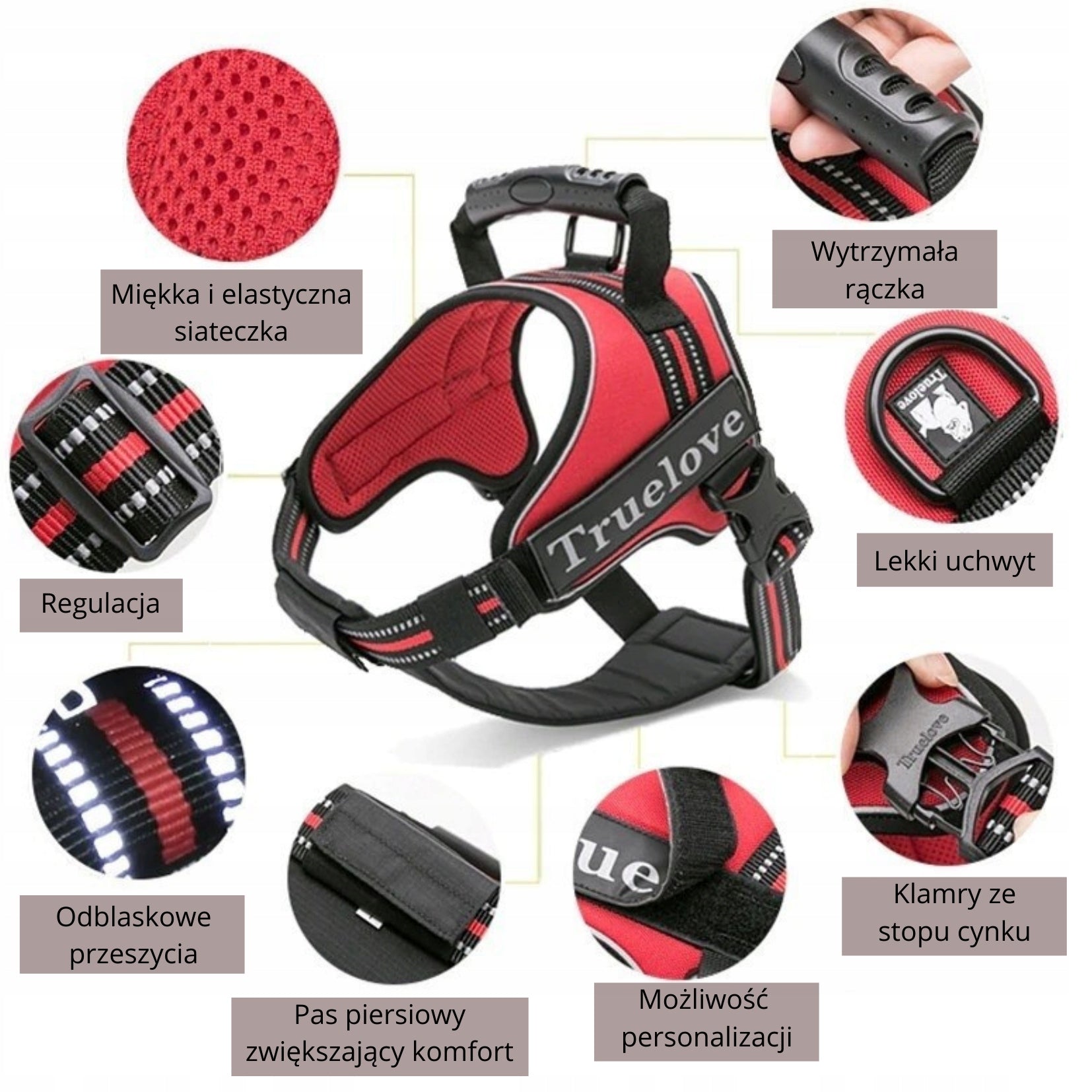 TRUELOVE Outdoor Dog Harness Orange L Trade name TLH5753