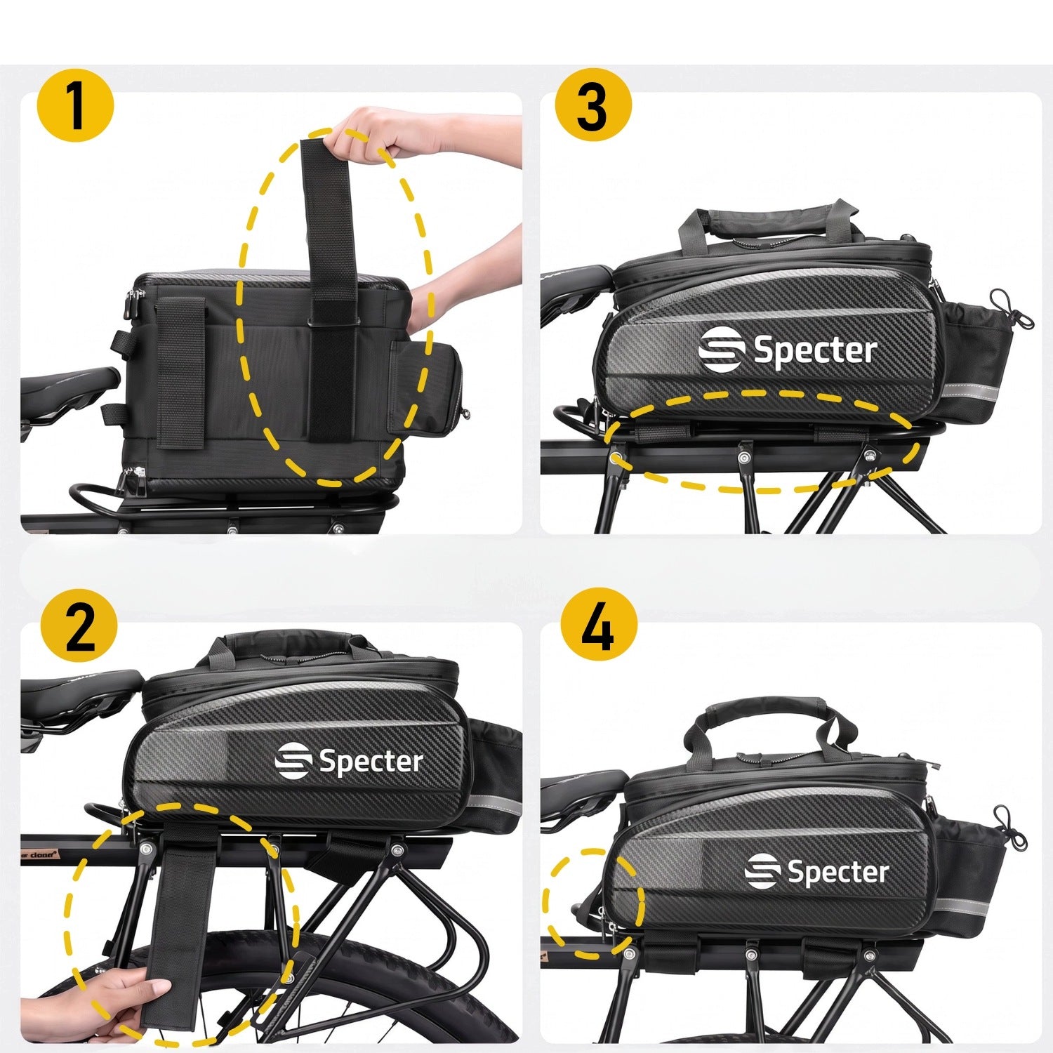 TRUNK BAG 11L Bicycle Pouch for Bicycle Waterproof HARD Specter Packaging status original