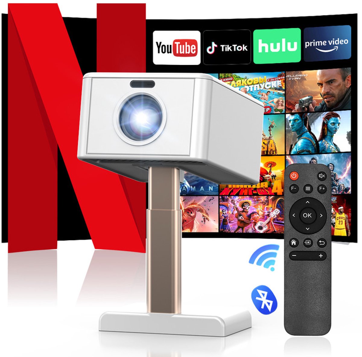 TS-10 Native 720P Auto Focus Projector, 150 ANSI Lumens Portable LED