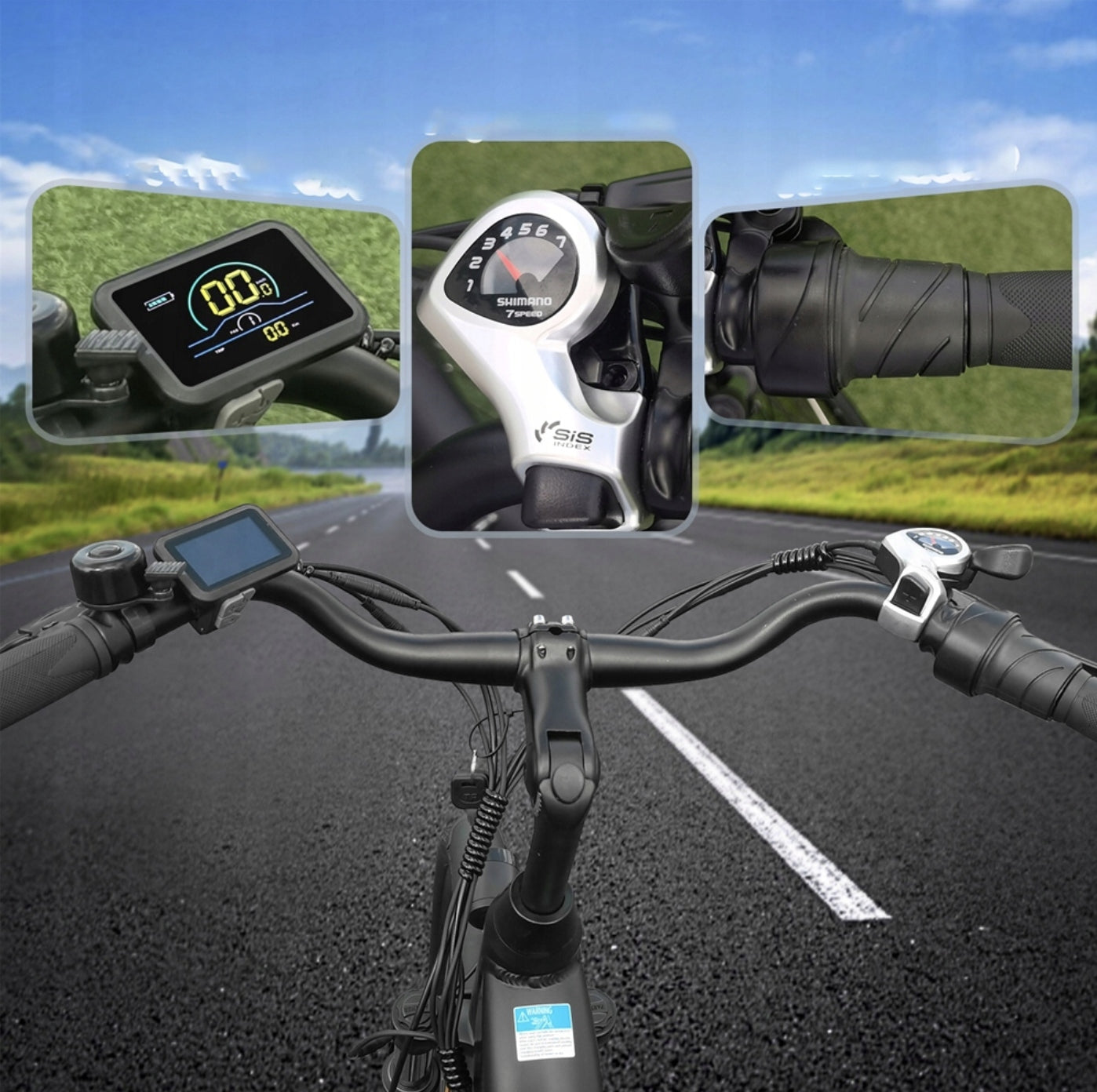 TTGO HZ-28ST Electric Bike 36V 20AH 250W 110KM Shimano 7s Model HZ-28ST 36V 250W + Throttle Accelerator