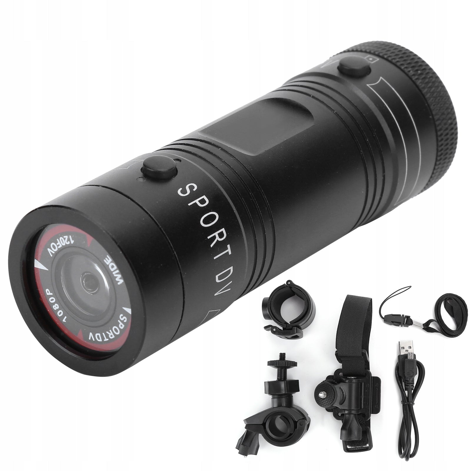 TUBE CAMERA SPORTS CAMERA FOR MOTORCYCLE STEERING WHEEL 1080P Batteries included no