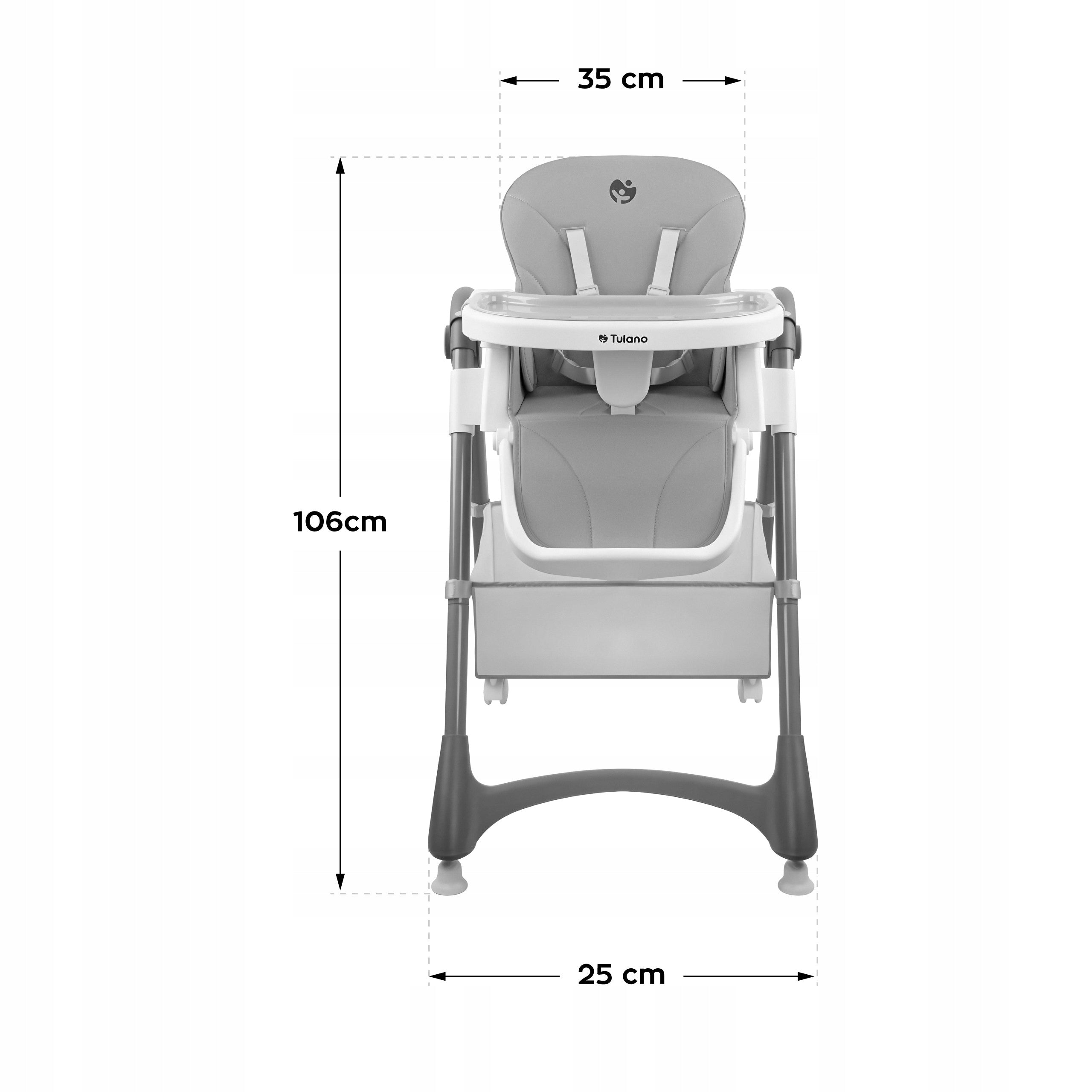 TULANO Adjustable Folding Feeding Chair MORSEL 30 Grey Manufacturer code TN-MORSEL 30 GREY