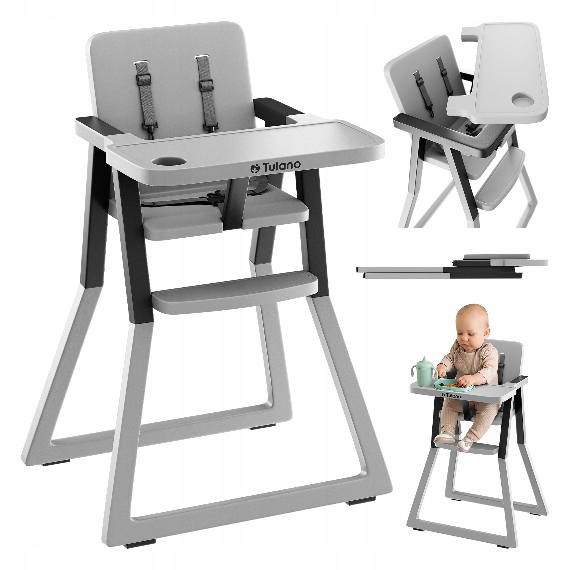 TULANO folding high chair up to 15kg 6m+ up to 3years tourist