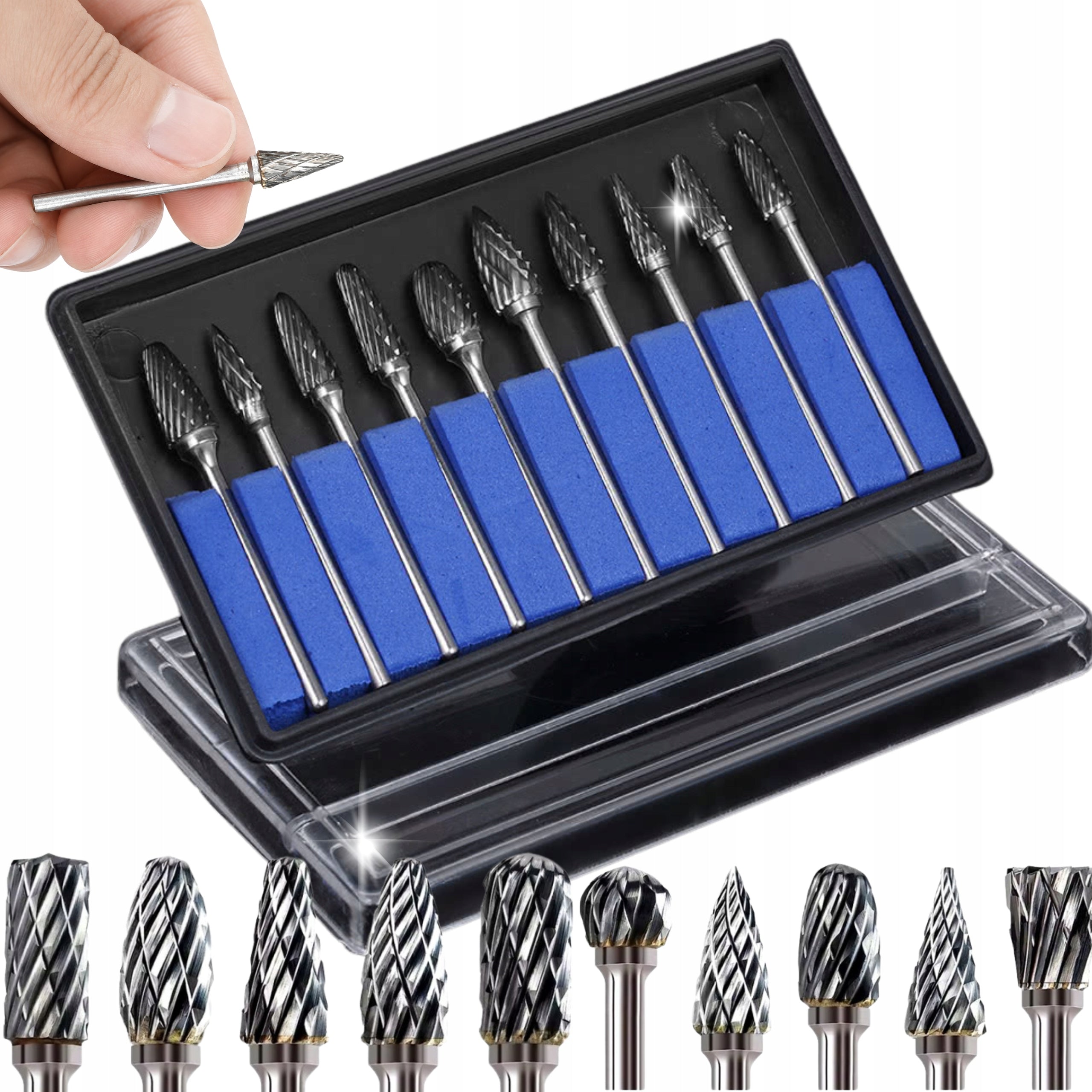 TUNGSTEN CEMENTED CARBIDE METAL END MILLS SET OF 10PCS 3MM