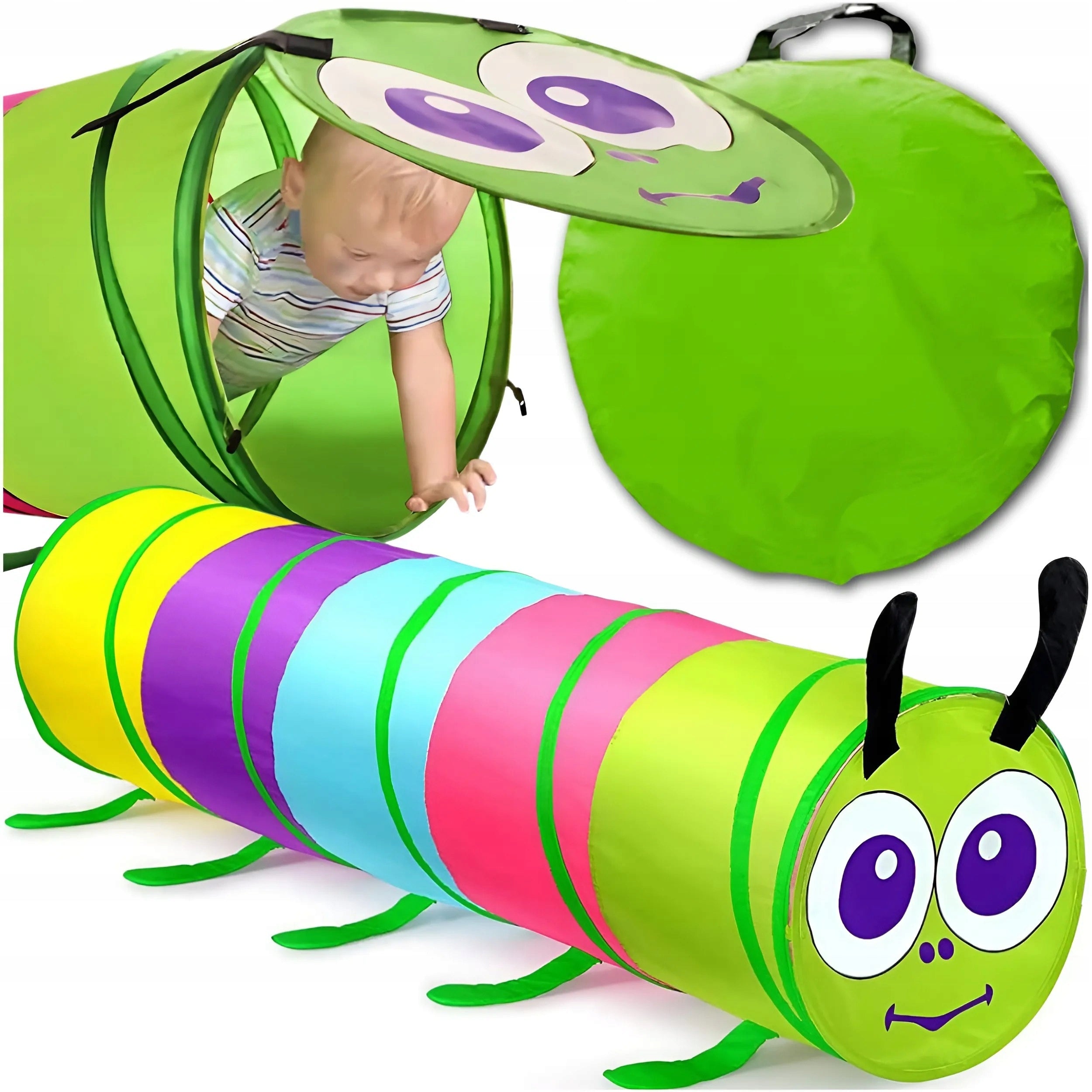 TUNNEL FOR CHILDREN CATERPILLAR COLORFUL TENT FOR CHILDREN'S GARDEN LARGE 170CM