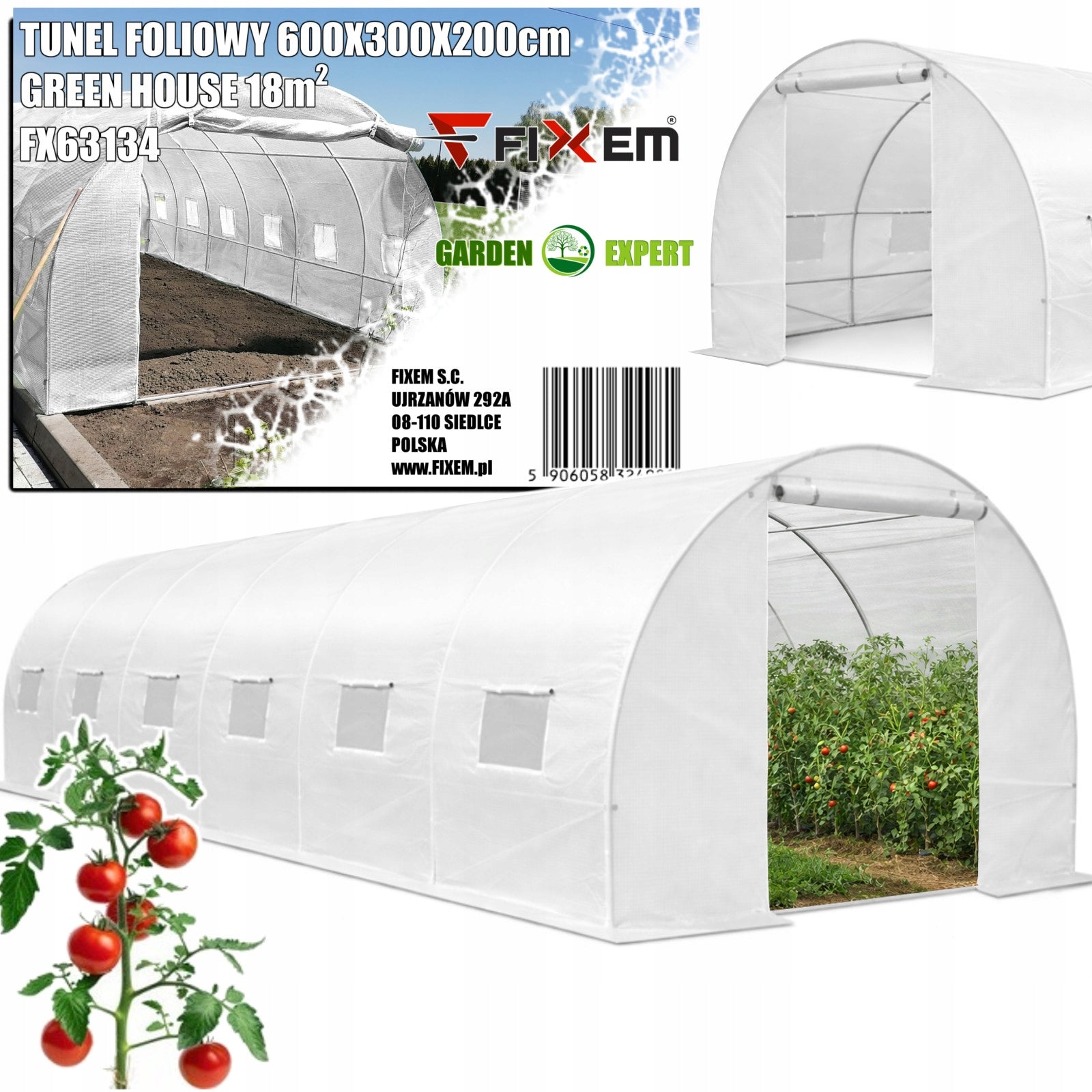 TUNNEL FRAME 3x2m CONSTRUCTION FOR FOIL TUNNEL 300x200x200cm WITHOUT FOIL Width 200 m