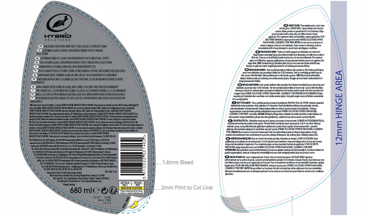 TUR.WAX-HS TYRE SHINE GRAPHENE ACRYLIC Manufacturer Turtle Wax