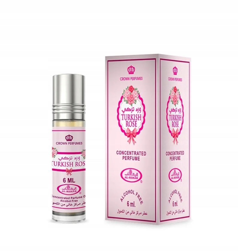 TURKISH ROSE ARABIC PERFUME IN ROSE MUSK OIL 6 ml AL REHAB Packaging status original
