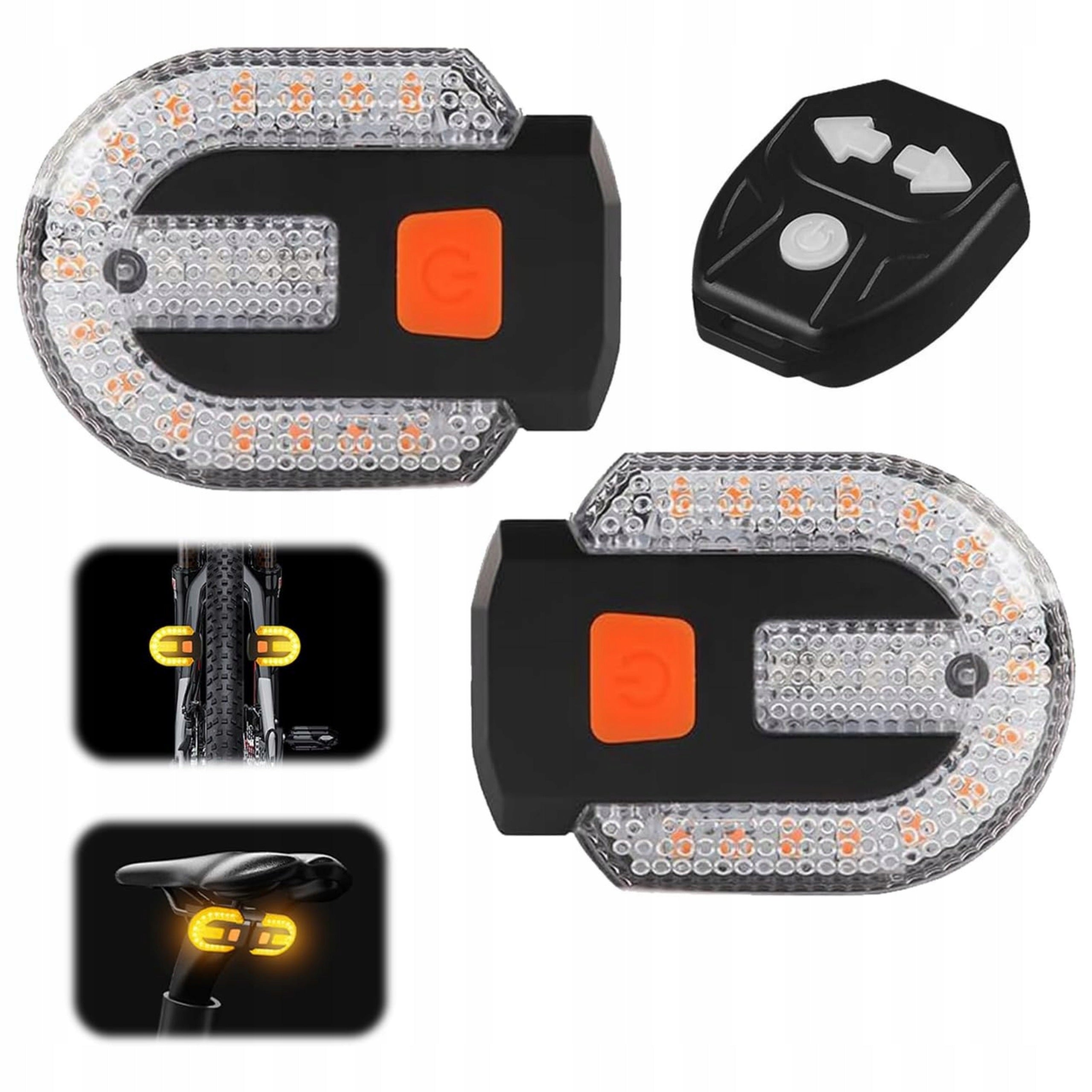 TURN SIGNALS FOR SCOOTER BIKE BLINKERS BICYCLE LED USB LIGHT + REMOTE CONTROL