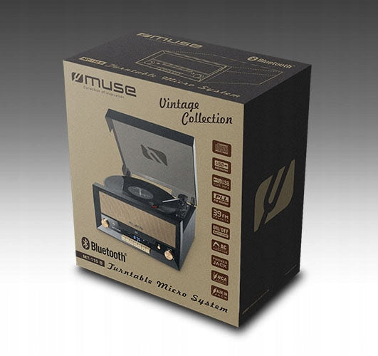 TURNTABLE RETRO CD RADIO FM USB BLUETOOTH MUSE MT-110B EAN (GTIN) 3700460205669