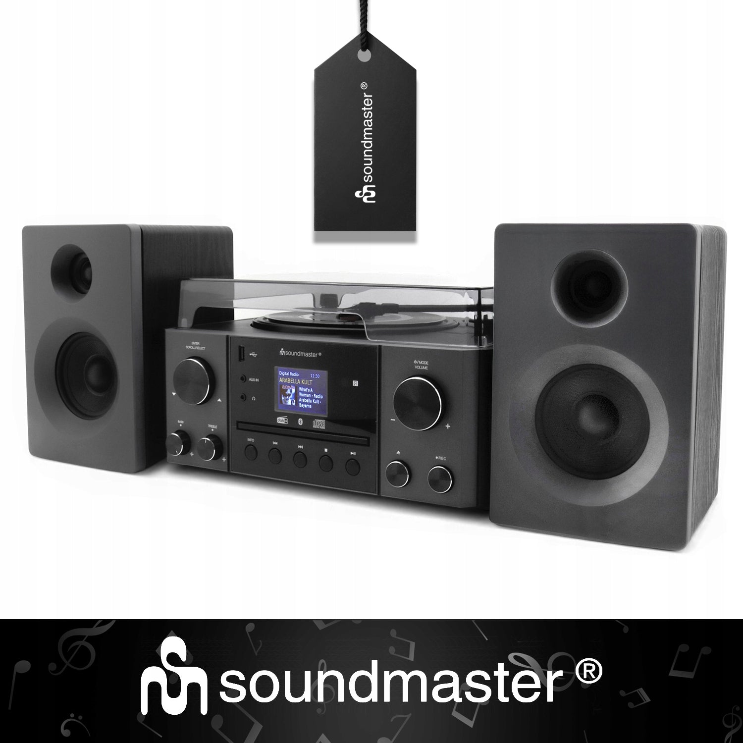 TURNTABLE SOUNDMASTER MCD1950SW 33/45/78 FM BT MP3 2x10W Brand Soundmaster