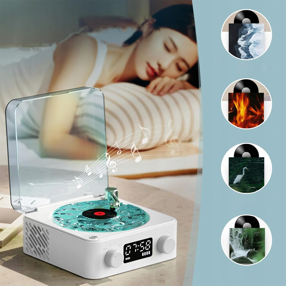 TURNTABLE STYLE BLUETOOTH SPEAKER WITH RGB LIGHT 1500MAH USB AUX TF Brand Bedee
