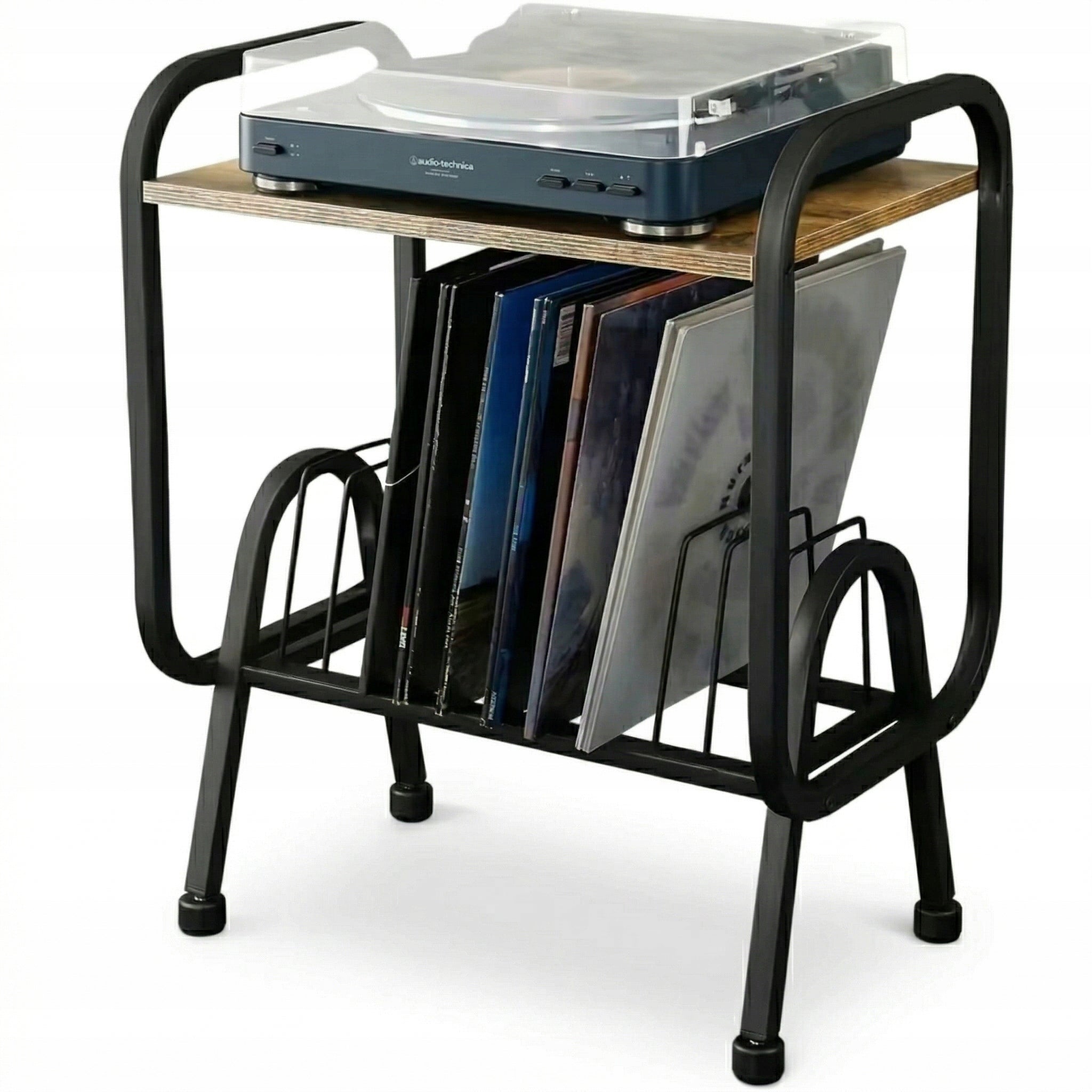 TURNTABLE TABLE SHELF CABINET RACK BOOKCASE FOR VINYL RECORDS