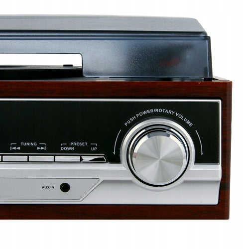 TURNTABLE WITH RADIO 3 SPEEDS 33/45/78 RADIO FM AM RETRO WOOD DISPLAY Packaging status original