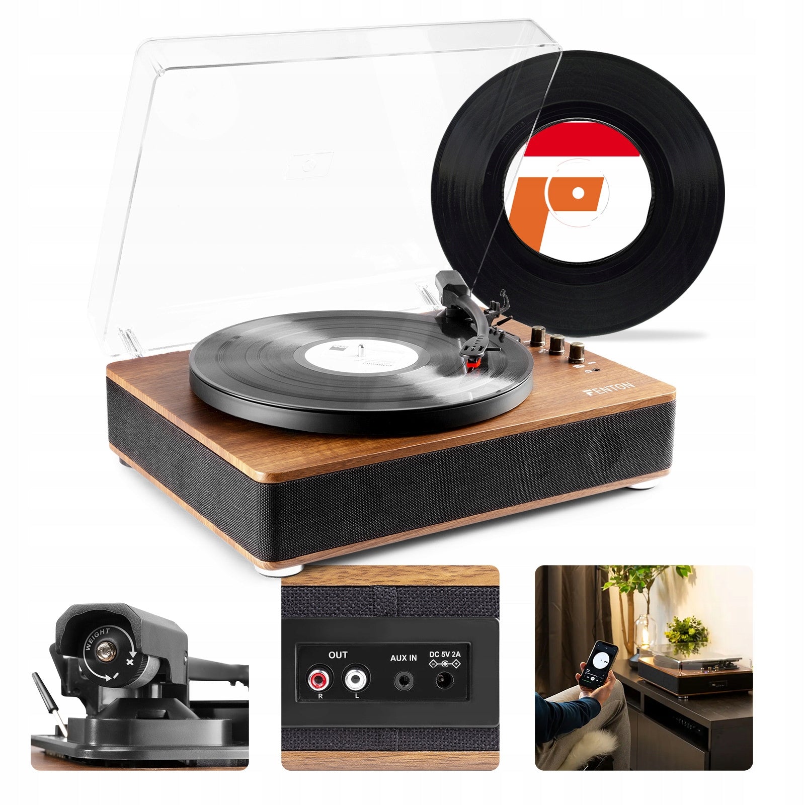 TURNTABLE with bluetooth and speakers MP3 RECORDING