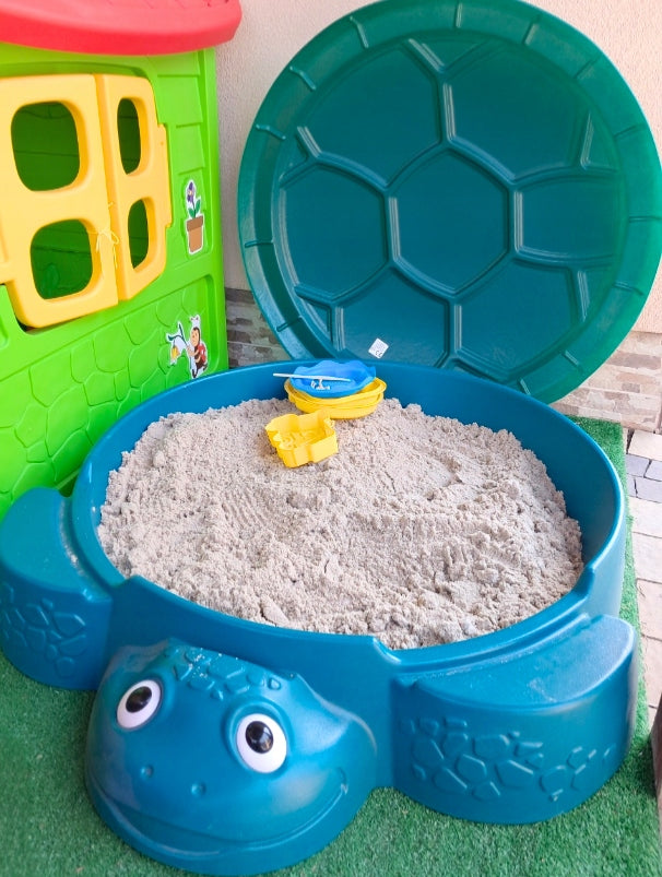 TURQUOISE GARDEN SANDBOX LITTLE TIKES TURTLE WITH LID Manufacturer code 378295191