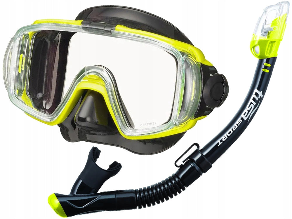 TUSA DIVING SET mask VISIO + snorkel DRY VALVE UC3125 FY Model Visio UC-3125