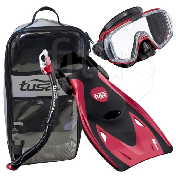 TUSA Snorkeling set VISIO TRI-EX Mask Pipe Fins M 36-42 RED EAN (GTIN) 4983608467108