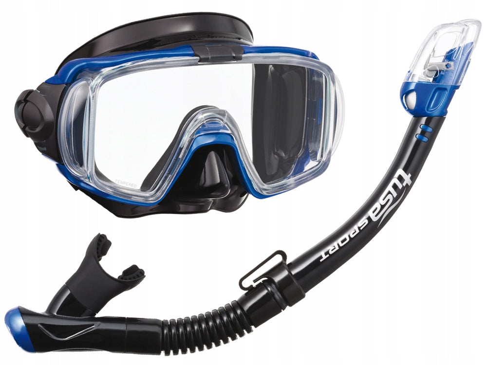 TUSA VISIO DIVING SET MASK SNORKEL YELLOW Brand Tusa