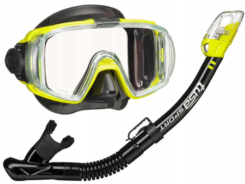TUSA VISIO DIVING SET MASK SNORKEL YELLOW