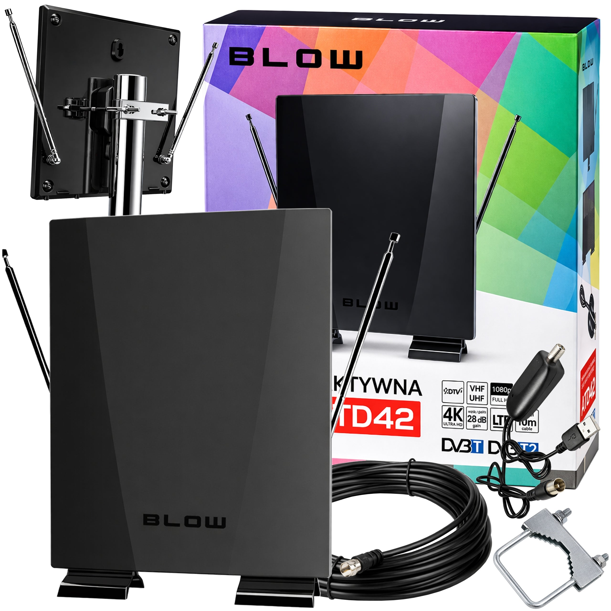 TV ANTENNA 4K DVB-T2 ROOM LTE ACTIVE STRONG DVBT2 OUTDOOR OMNIDIRECTIONAL HD