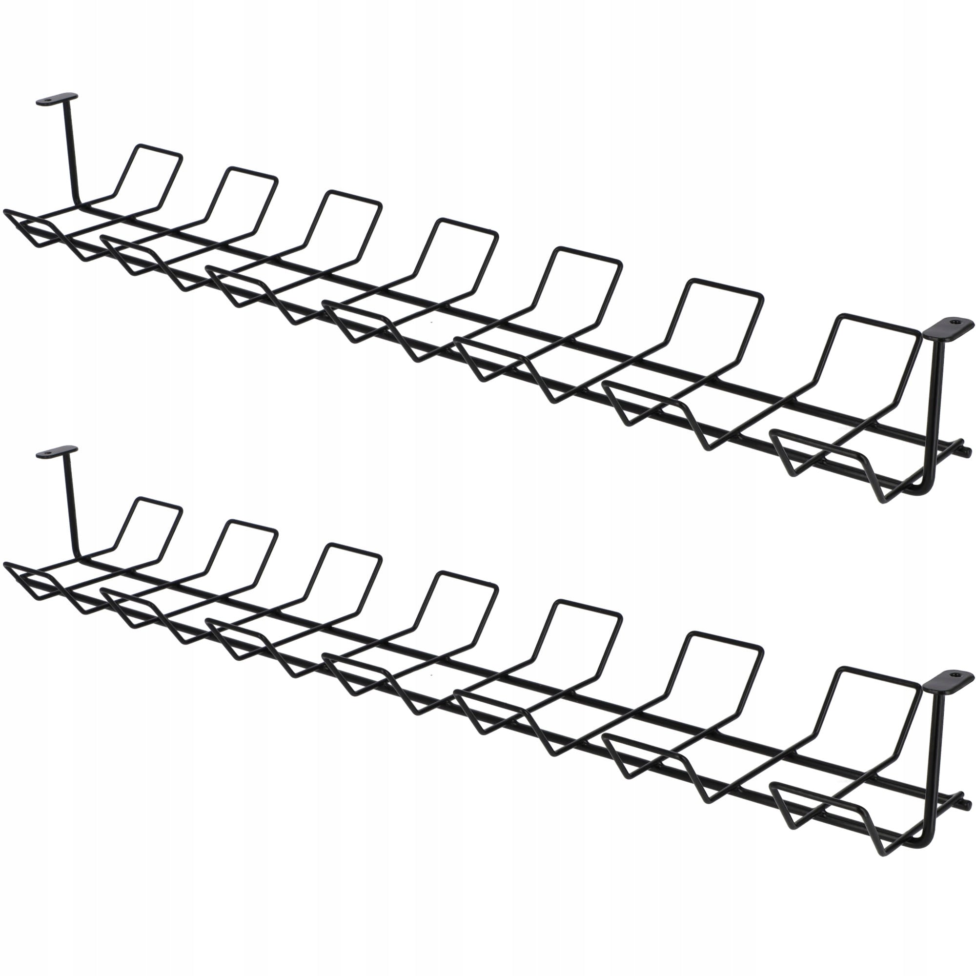 TV CABLE HOOD BLACK DESK ORGANIZER FOR SCREW MASKING CABLES 2x