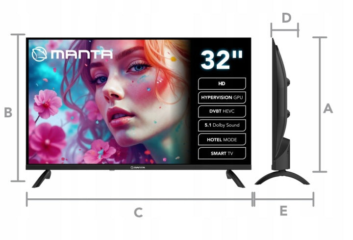 TV MATV002LHV32 SMART MANTA 32 INCHES Manufacturer code Telewizor 32 cale LED MATV002LHV32