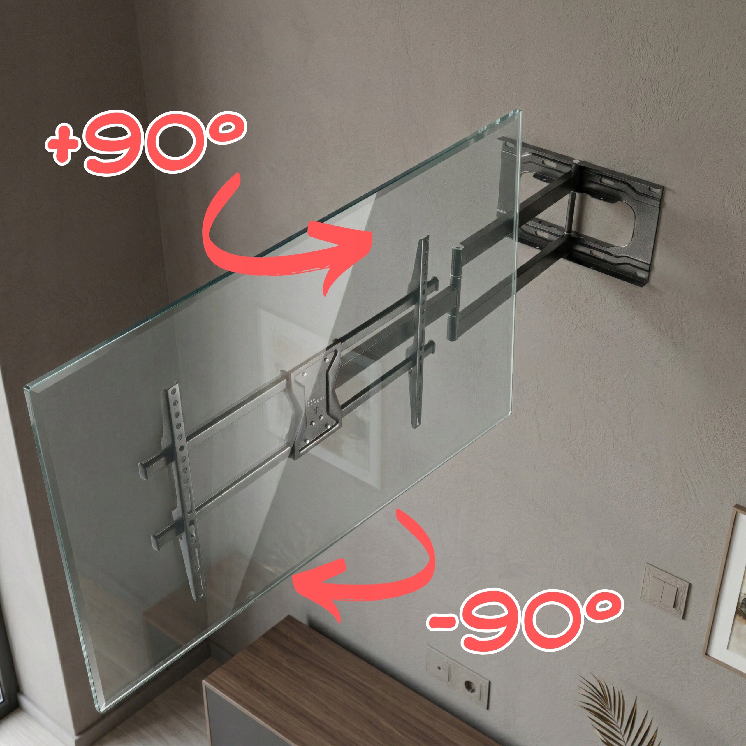 TV Mount 32-75 Inches Long Arm 100cm to 45kg Rotating Corner Manufacturer code ETX-LONG1