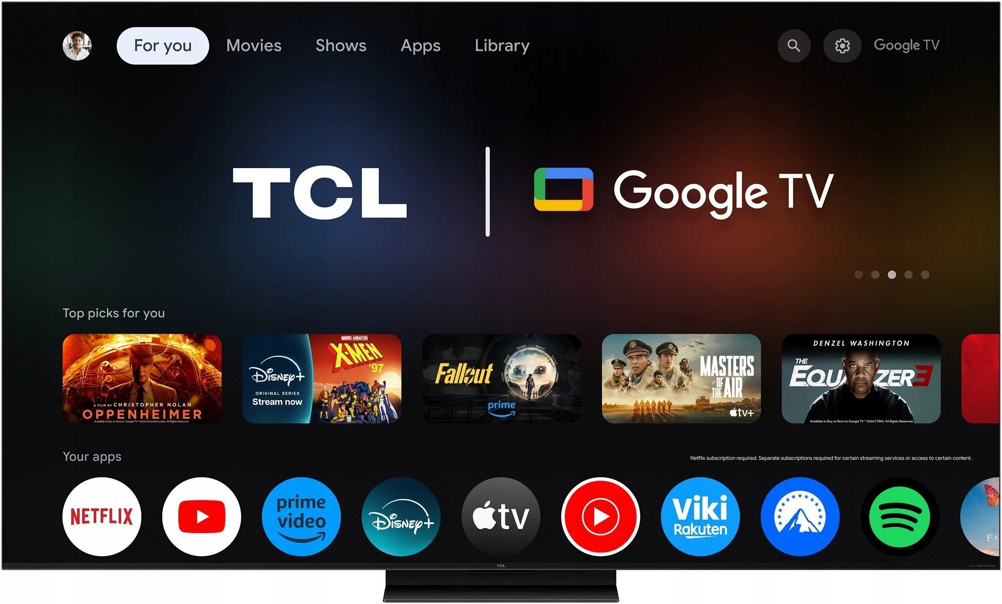 TV TCL 75C7K 75" QD-Mini LED 4K 144Hz Google TV Dolby Atmos Manufacturer code 75C7K