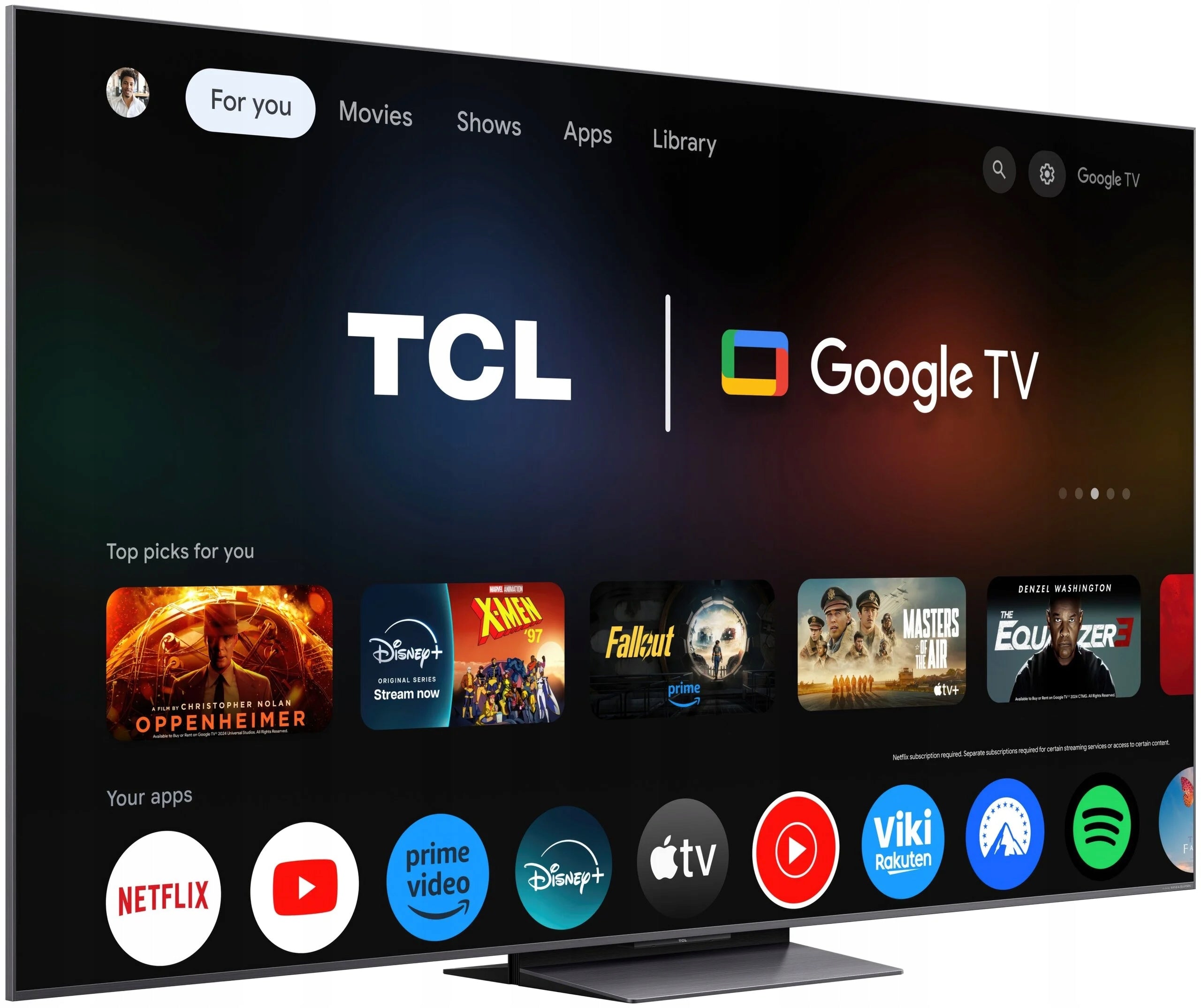 TV TCL 75C8K 75" QD-Mini LED 4K 144 Hz Google TV Dolby Atmos Packaging status original