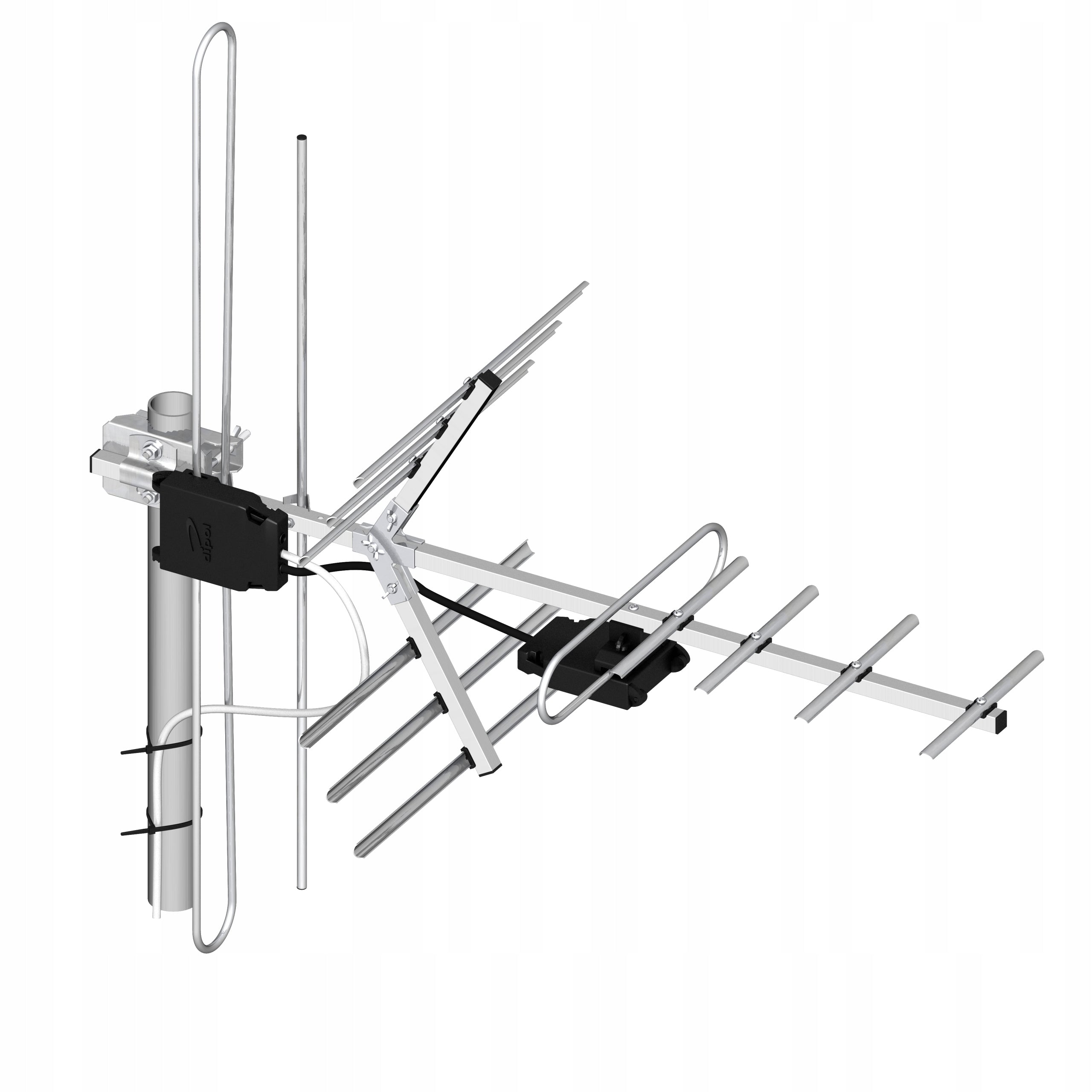 TV antenna UHF VHF Dipol 15 Combo DVB-T2 H/V 11dBi LTE700 MUX-8 Color silver