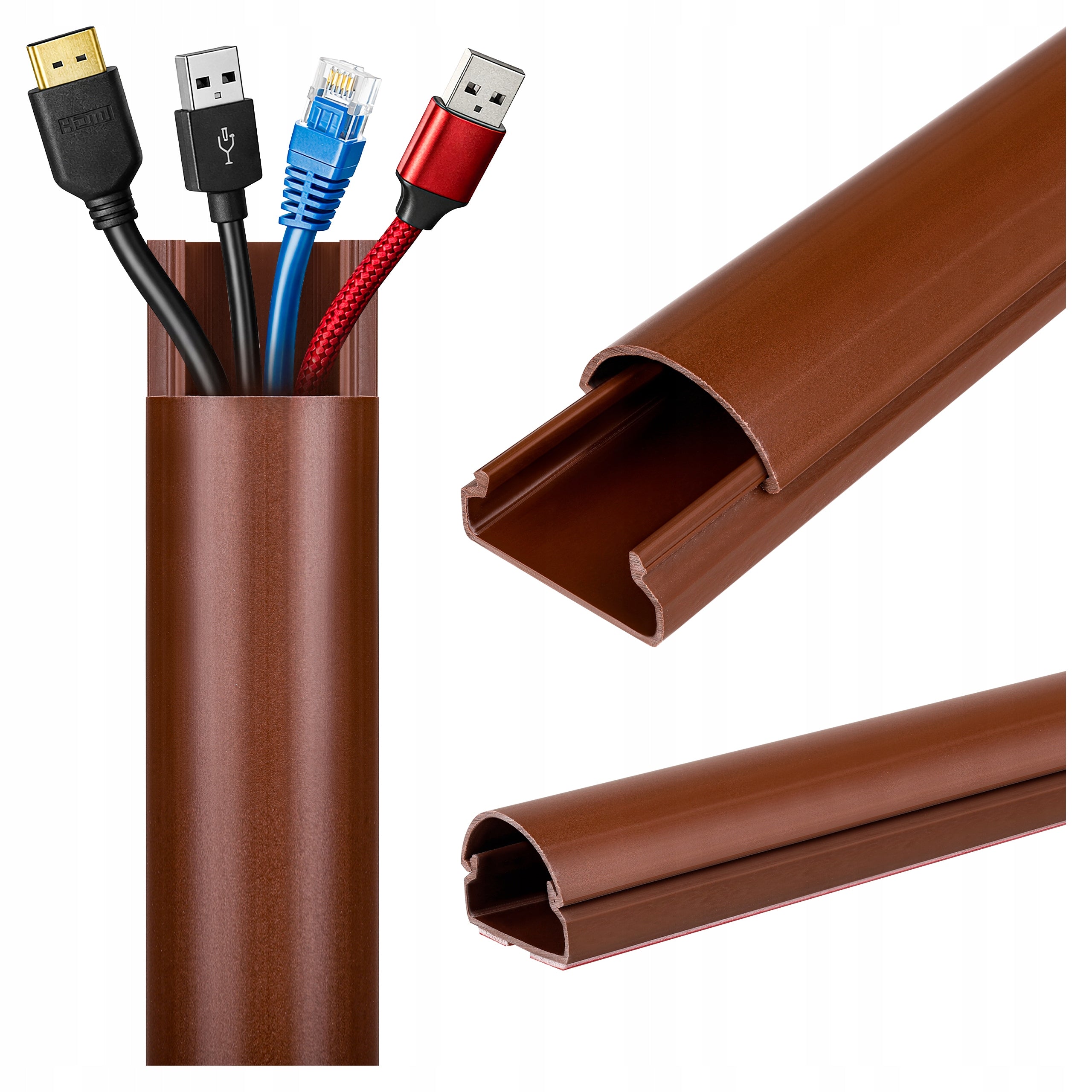 TV cable hood 65cm self-adhesive PVC brown 65 cm