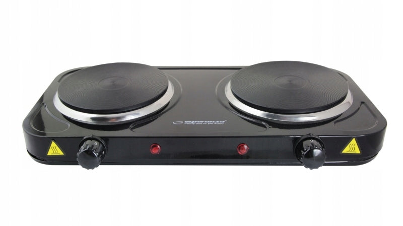 TWO-BURNER ELECTRIC COOKER ESPERANZA COTOPAXI 2000W BLACK PLATE Manufacturer code KUCHENKA ELEKTRYCZNA DWUPALNIKOWA NA PRĄD
