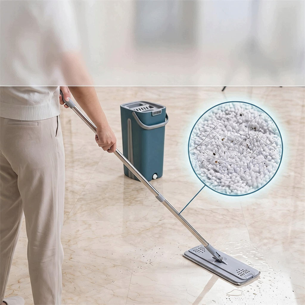 TWO-CHAMBER FLAT MOP SET SEPARATION OF DIRTY WATER + CARTRIDGES Manufacturer code 33Zestaw mop płaski